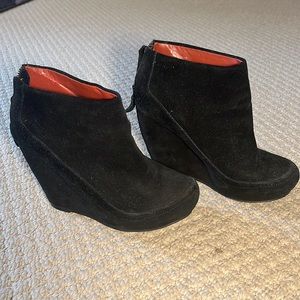 black suede ankle booties
